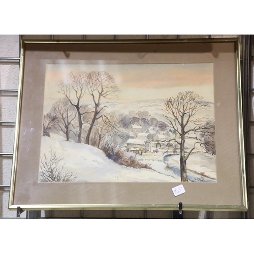 1586 - Four framed and glazed watercolours by W Knowles. Not available for in-house P&P, contact Paul O'Hea... 