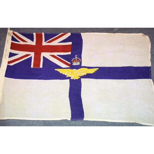 3001 - British WWI type Royal Flying Corps station flag, bearing stamps for Sheffield 1918 and Air Ministry... 