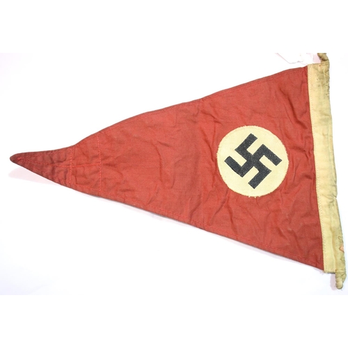 3003 - German Third Reich type SA Brownshirts supporters pennant, L: 37 cm. P&P Group 1 (£14+VAT for the fi... 