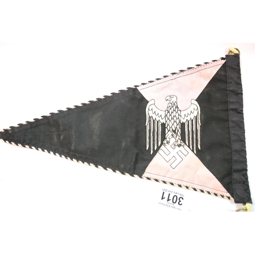 3011 - German Third Reich type NRSL German Sports Association pennant with braided edge, L: 36 cm. P&P Grou... 