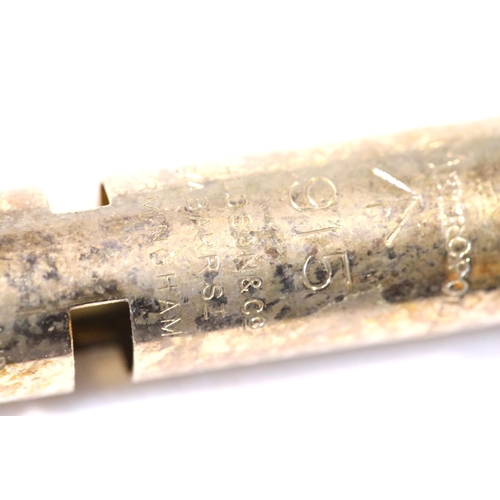 3058 - British WWI type officer's trench whistle, marked for J Hudson & Co, dated 1915. P&P Group 1 (£14+VA... 