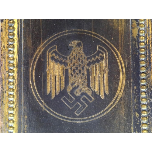 3061 - German WWII type engraved brass door finger plate, removed from an NSDAP Building. P&P Group 2 (£18+... 