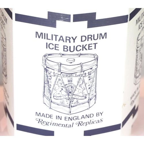 3073 - British Post War commemorative Royal Navy Drum form ice bucket, boxed. P&P Group 1 (£14+VAT for the ... 