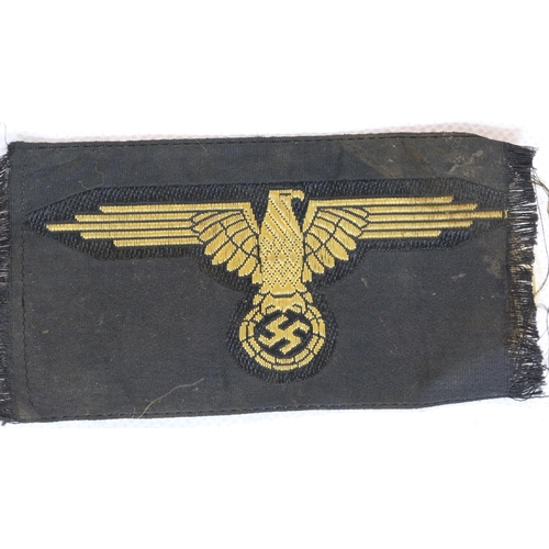 3098 - German WWII type Waffen SS embroidered silk cap eagle and swastika, unused. P&P Group 1 (£14+VAT for... 