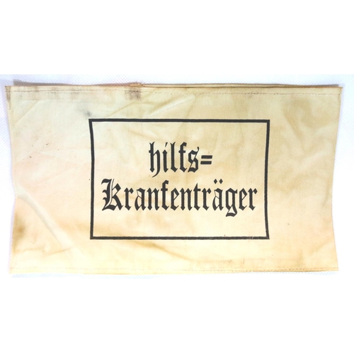 3092 - German Third Reich type labour armband: Hilfs Krangentrager. P&P Group 1 (£14+VAT for the first lot ... 