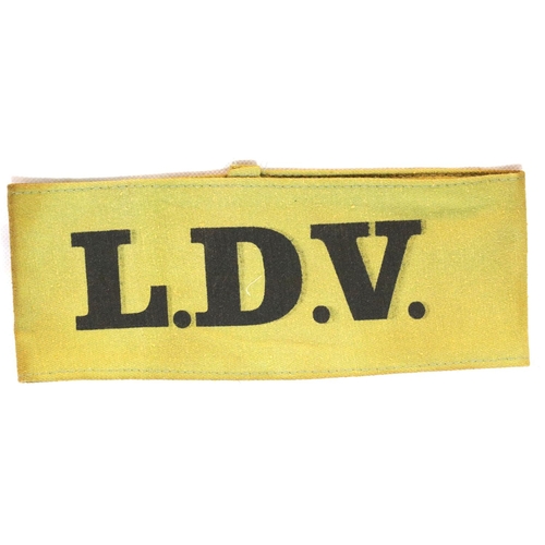 3149 - British Home Front type armband: Local Defense Volunteers. P&P Group 1 (£14+VAT for the first lot an... 