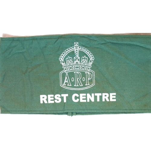 3150 - British Home Front type armband: ARP Rest Centre. P&P Group 1 (£14+VAT for the first lot and £1+VAT ... 