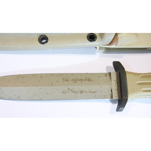 3178 - British Post War Applegate Fairbairn fighting knife by Boker, limited edition 2286/3000 with desert ... 