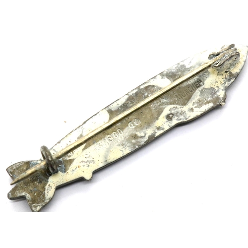 3191 - Imperial German WWI type silver zeppelin badge, marked 800 MUNCHEN verso. P&P Group 1 (£14+VAT for t... 