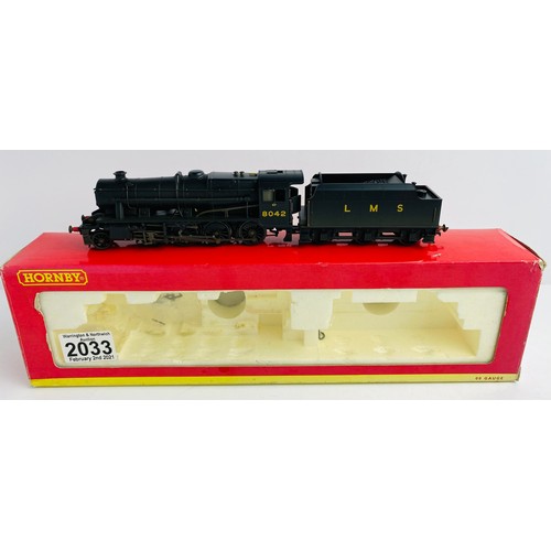 2033 - Hornby R2249 LMS 8F Weathered Boxed P&P Group 1 (£14+VAT for the first lot and £1+VAT for subsequent... 