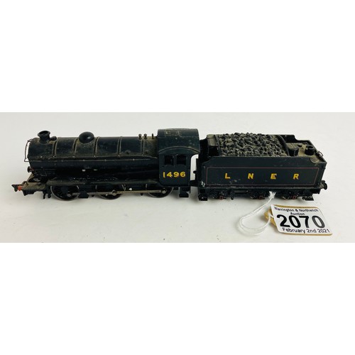 2070 - Bachmann LNER 1496 0-6-0 Loco Unboxed P&P Group 1 (£14+VAT for the first lot and £1+VAT for subseque... 