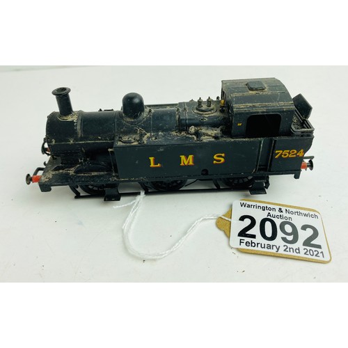 2092 - Bachmann LMS 7524 0-6-0 Unboxed P&P Group 1 (£14+VAT for the first lot and £1+VAT for subsequent lot... 