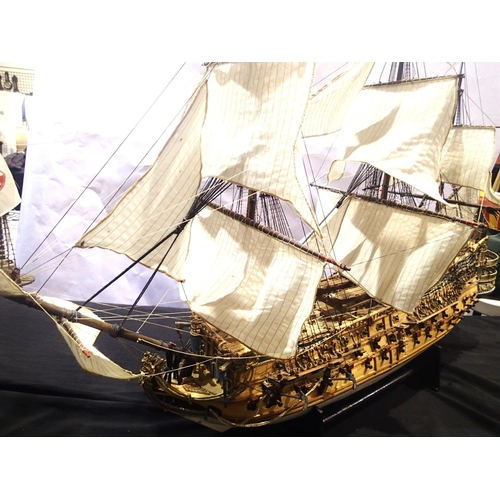 2344 - Scratch/kit built wooden model of Spanish Galleon S.Felipe, excellent build, approximately 100 cm, f... 