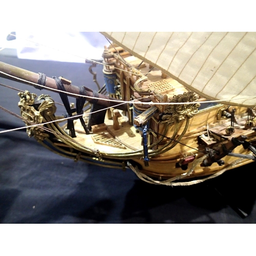 2344 - Scratch/kit built wooden model of Spanish Galleon S.Felipe, excellent build, approximately 100 cm, f... 