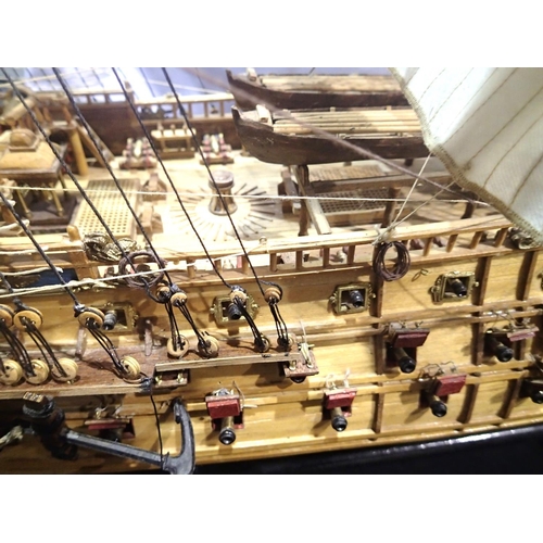 2344 - Scratch/kit built wooden model of Spanish Galleon S.Felipe, excellent build, approximately 100 cm, f... 