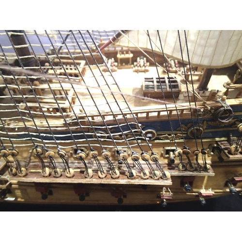 2344 - Scratch/kit built wooden model of Spanish Galleon S.Felipe, excellent build, approximately 100 cm, f... 