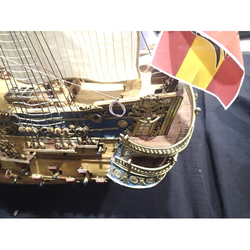 2344 - Scratch/kit built wooden model of Spanish Galleon S.Felipe, excellent build, approximately 100 cm, f... 