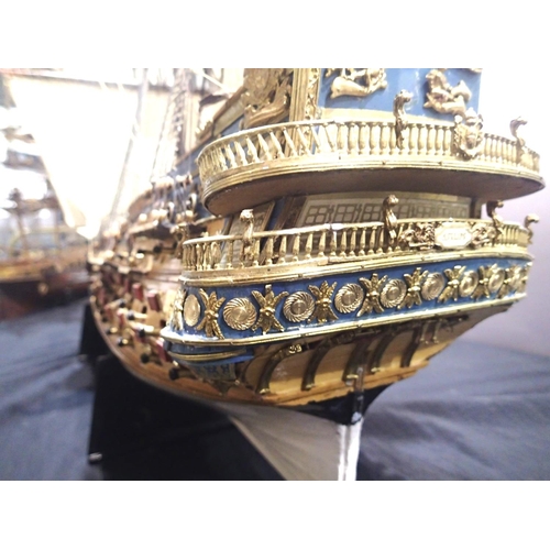 2344 - Scratch/kit built wooden model of Spanish Galleon S.Felipe, excellent build, approximately 100 cm, f... 