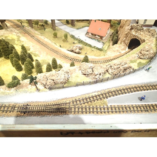 2346 - Ex Exhibition Model Railway layout, Upenbach, 160 x 110 cm, OO scale with OO and 009 narrow gauge tr... 