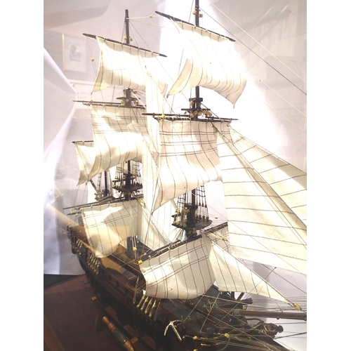 2334 - Wooden kit built model of HMS Bounty, Del Prado part work model, with Build Magazines etc. Excellent... 