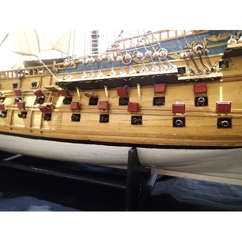 2344 - Scratch/kit built wooden model of Spanish Galleon S.Felipe, excellent build, approximately 100 cm, f... 