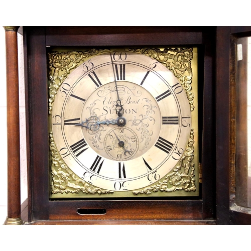 1474 - Georgian Oak cased longcase clock by Elizabeth Boot of Sutton with 30 hours Huygens endless chain mo... 