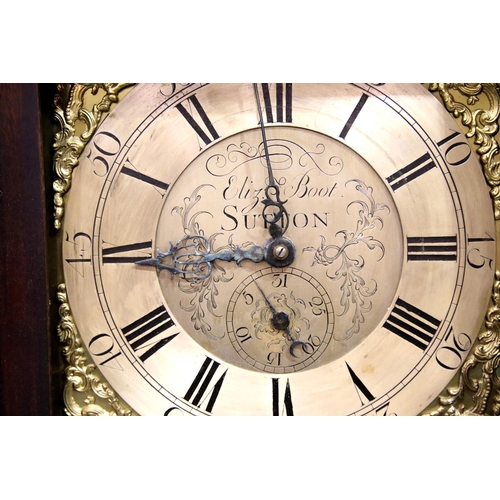 1474 - Georgian Oak cased longcase clock by Elizabeth Boot of Sutton with 30 hours Huygens endless chain mo... 