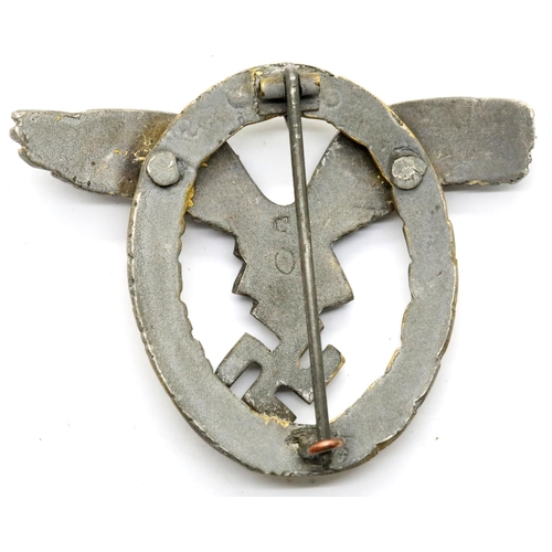 3257 - German WWII type Luftwaffe Pilots badge, indistinctly marked verso. P&P Group 1 (£14+VAT for the fir... 