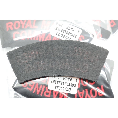 3339 - Ten British unissued Royal Marines Commando embroidered cloth shoulder titles. P&P Group 1 (£14+VAT ... 