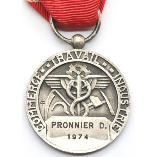 3367 - French Honour medal for Work and Industry. P&P Group 1 (£14+VAT for the first lot and £1+VAT for sub... 