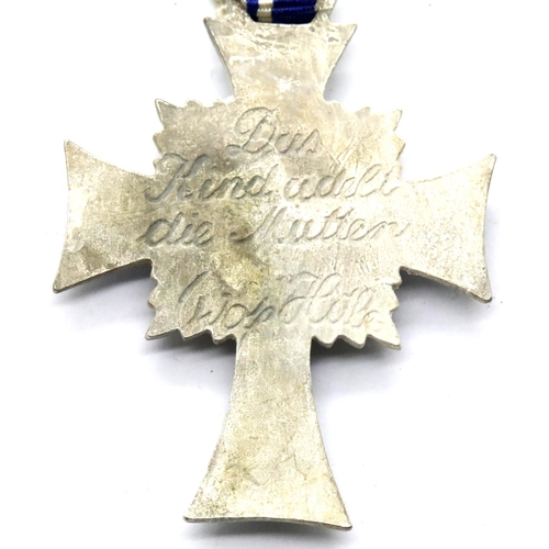 3385 - German Third Reich type enamelled Mothers cross in silver. P&P Group 1 (£14+VAT for the first lot an... 