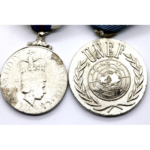 3439 - United Nations Emergency Force copy medal, and a 1977 Elizabeth II Silver Jubilee medal copy. P&P Gr... 