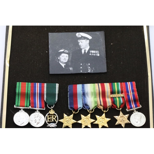 3440 - British George VI miniature medal groups, relating to LIEUT ALAN H HALE RNVR and OFFICER HILDA J HAL... 