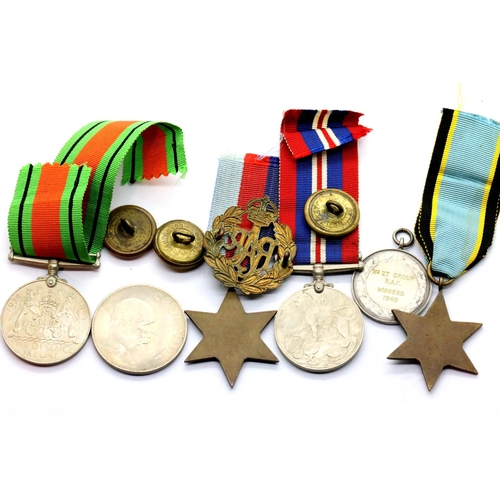 3438 - British WWII RAF medal group comprising BWM, Defense medal, The Air Crew Europe star and The 1939-45... 