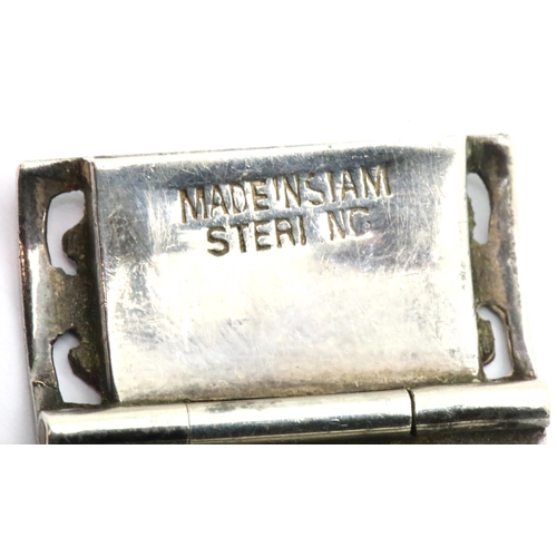 1024 - Siam niello sterling silver panel bracelet, 31g. P&P Group 1 (£14+VAT for the first lot and £1+VAT f... 