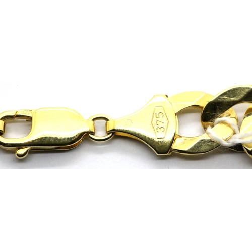 1042 - 9ct gold heavy flat curb necklace, L: 50 cm, 59.9g. P&P Group 1 (£14+VAT for the first lot and £1+VA... 