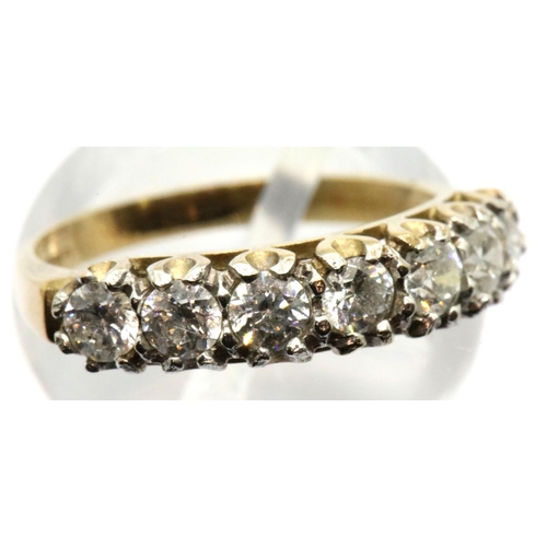 1063 - Two 9ct yellow gold rings, both set with white stones total weight: 3.5g, sizes M & N. P&P Group 1 (... 