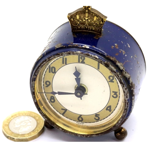 1118 - Vintage coronation bedside clock. P&P Group 1 (£14+VAT for the first lot and £1+VAT for subsequent l... 