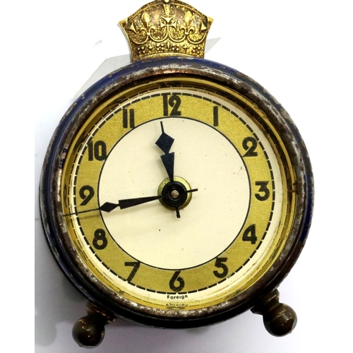 1118 - Vintage coronation bedside clock. P&P Group 1 (£14+VAT for the first lot and £1+VAT for subsequent l... 