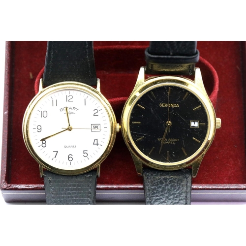 1128 - Quartz boxed Rotary wristwatch requiring a battery and a Sekonda example. P&P Group 1 (£14+VAT for t... 