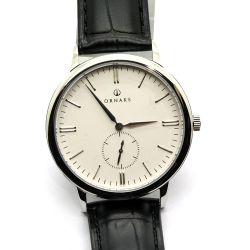 1159 - Boxed Ornake gents wristwatch with Japanese Mituyo movement, white face steel case. P&P Group 2 (£18... 