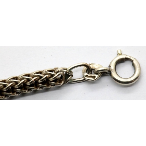 1160 - Three mixed silver chains combined 60g.  P&P Group 1 (£14+VAT for the first lot and £1+VAT for subse... 