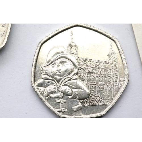 1187 - Mixed special edition £2, 50p and 10p coins, including Paddington and Alphabet. P&P Group 1 (£14+VAT... 