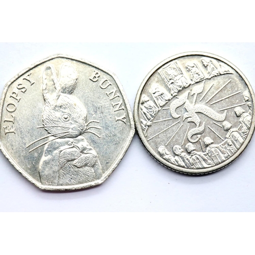 1187 - Mixed special edition £2, 50p and 10p coins, including Paddington and Alphabet. P&P Group 1 (£14+VAT... 