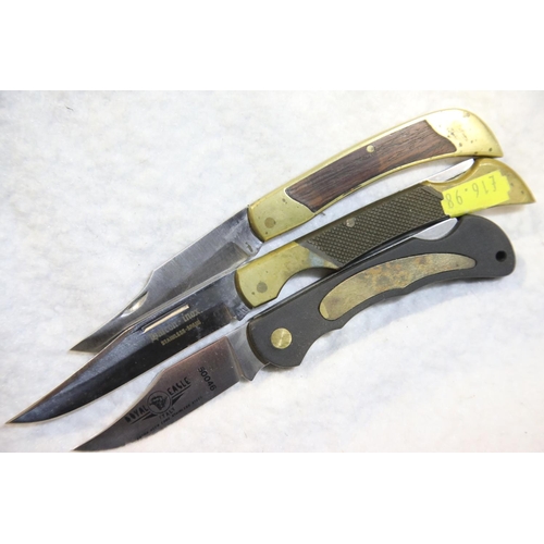 1247 - Three new old stock folding knives, Royal Eagle, Falcon and Nieto (blade lengths 6-8 cm). P&P Group ... 