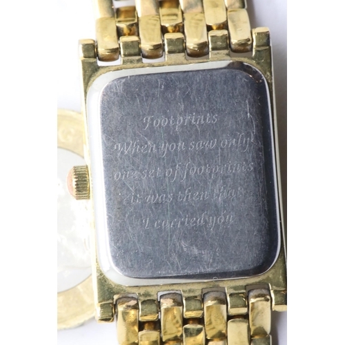 1102 - Ladies gold plated wristwatch with a 24 ct gold one gram plate to dial. Not working at lotting. P&P ... 