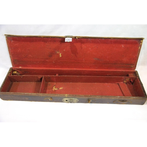 1263 - Vintage leather shotgun case. P&P Group 3 (£25+VAT for the first lot and £5+VAT for subsequent lots)