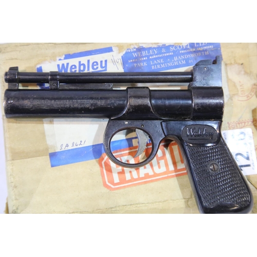 1296 - Webley Junior MK1 air pistol. P&P Group 2 (£18+VAT for the first lot and £3+VAT for subsequent lots)