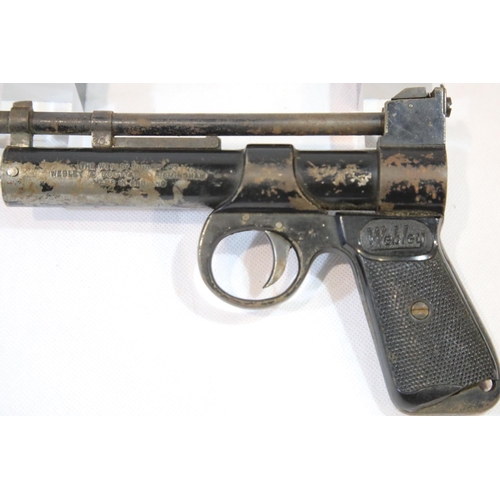 1297 - Boxed Webley MK1 junior air pistol with damaged grip. P&P Group 2 (£18+VAT for the first lot and £3+... 