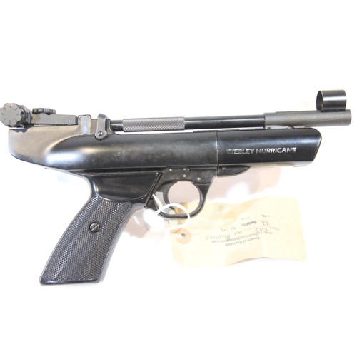 1298 - Webley Hurricane air pistol in box, 22 VGC. P&P Group 2 (£18+VAT for the first lot and £3+VAT for su... 